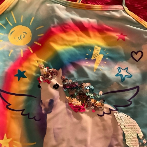 Wonder Nation Unicorn Swimsuit with 2 Extra Pieces - Picture 2 of 11